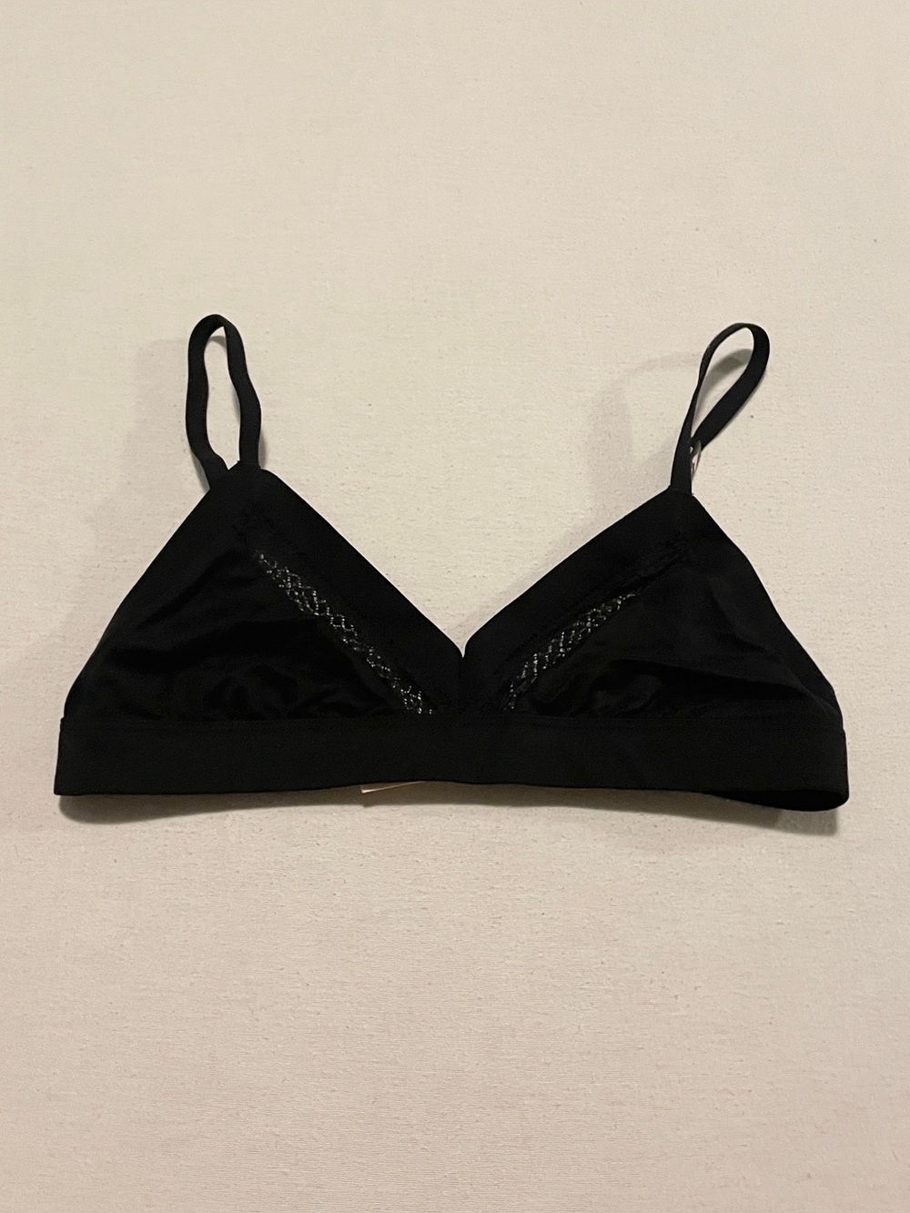 Victoria's Secret S Black Incredible Bralette Unlined Triangle Lace Trim